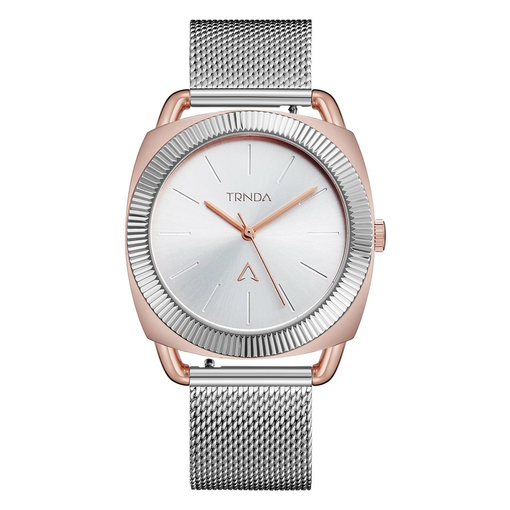 TRNDA Women's Rose Gold Stainless Steel Watch, Silver Dial | TRNDA-RG35.8-0