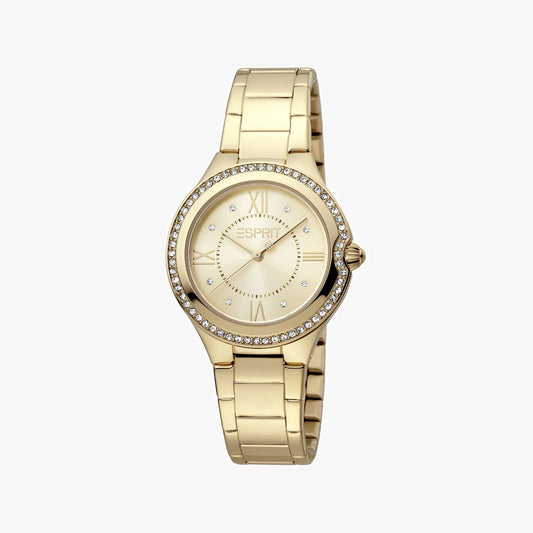 Esprit Women's Gold Stainless Steel Watch, Champagne Dial | ES1L202M0025-0